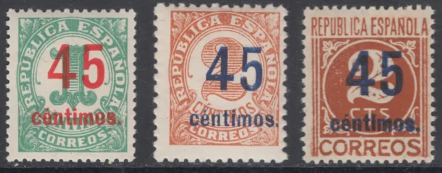 España - Serie Cifras ** 742/744 - Año 1938 - Mnh - Lujo