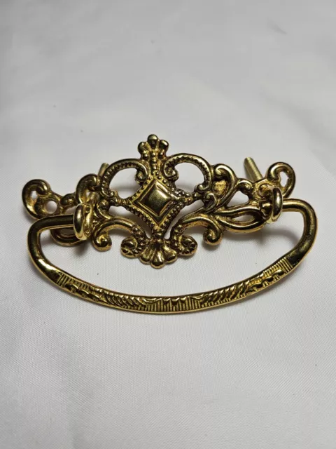 Ornate Victorian Gold Toned Dresser Pull