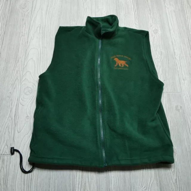 VINTAGE Birdie Jackets Vest Adult Large Green Full Zip Irish Water Spaniel Mens