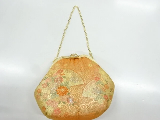 6503655: Japanese Kimono / Vintage Bag / Woven Floral Plants & Stream