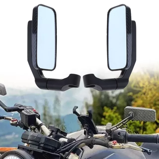 Rétroviseur en aluminium durable pour moto verre bleu ajustement universel