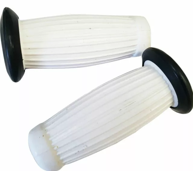 Vespa White Rubber Bubble Balloon Grips Black Anello for Lambretta GP SX TV LI