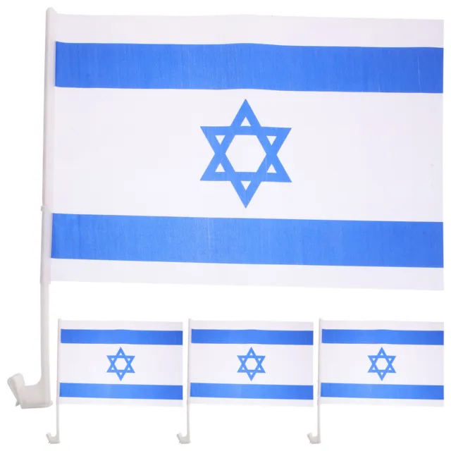 4 Pcs Flag Decoration Flags Israel Decal Sticker Car Window Banner