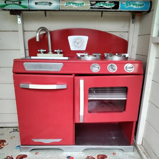 VINTAGE RETRO 1950S Style Kidkraft Red Toy Kitchen Wooden Childs Oven