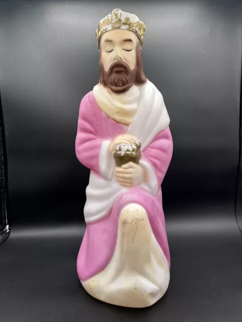 Vintage Empire Kneeling Wise Man Maji King Blow Mold Figure Nativity 18"