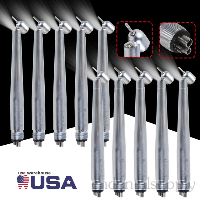 1-10 Dental 45° Degree LED E-generator Surgical Handpiece Turbine 4Hole Knx