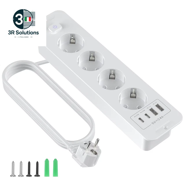 Presa A Scomparsa Da Incasso Per Pavimento - 2 Prese 250V 16A + USB 2.1A, IP40, Acciaio Inox E PC Ignifugo