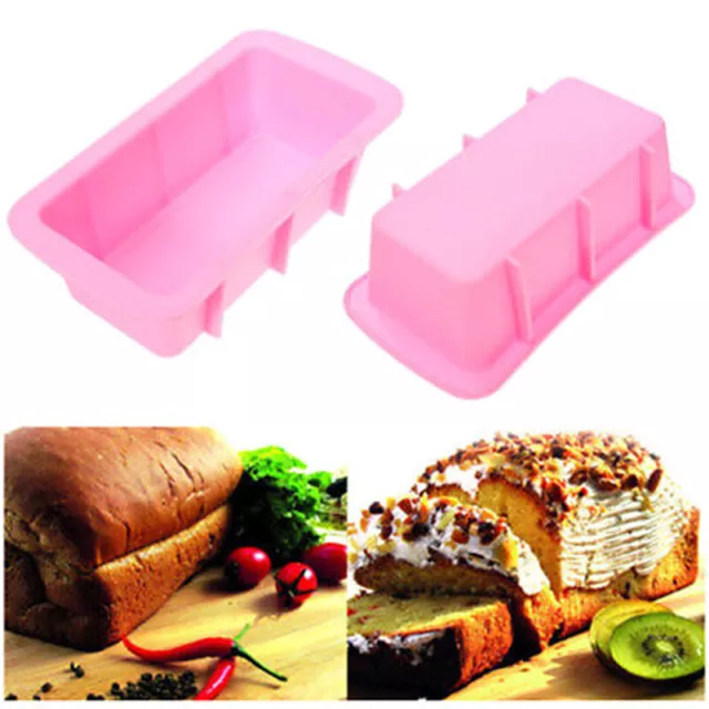 Silicone Loaf Mould Tin Non Stick Rectangle Baking Oven 'Pan Tray Bread Mold