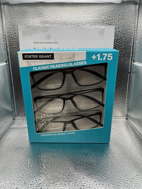 FOSTER GRANT WOMEN Reading Glasses 3-Pack with Case Multiple
