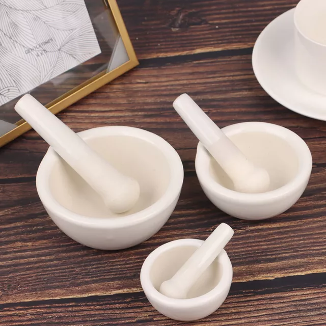 60/80/100mm Mortar Pestle Spice Crusher Ceramics Bowl Tough Foods Pepper Ging Hu 2