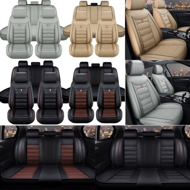 For Toyota RAV4 Front+Rear Car Seat Covers 5-Seats Protector Leather Full Set