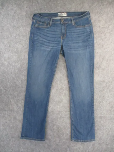 Levis Signature Jeans Womens 16 Blue Denim Modern Straight Leg Outdoors 35x29