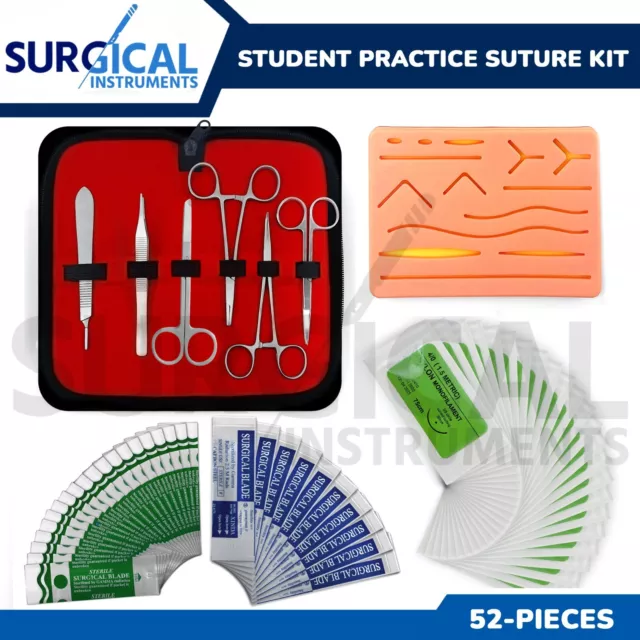 52 Pcs Suture Practice Kit with Pad for Medical Students | SM2623