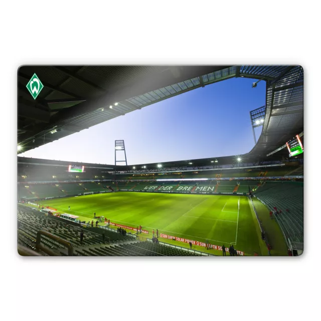 Glas Glasbild Werder Bremen Weserstadion Innen bunt