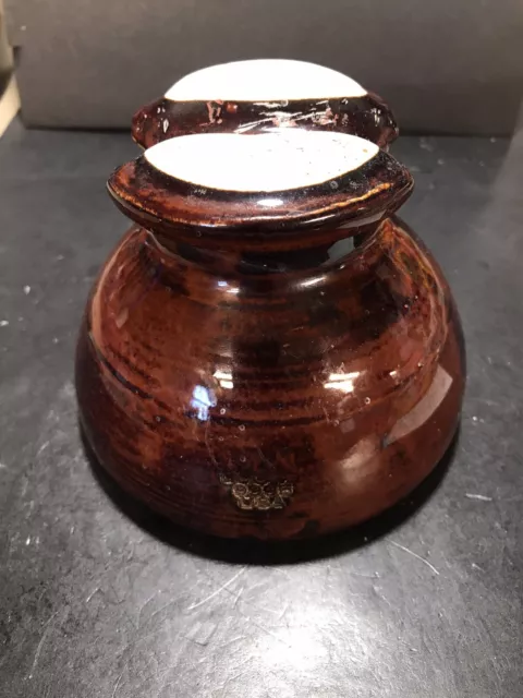 Vintage Large LOCKE 9995 USA Porcelain Ceramic INSULATOR Glazed Caramel Brown