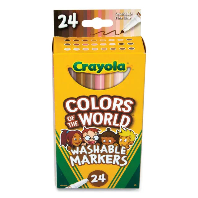 Crayola Colors of the World Washable Markers Fine Bullet Tip 24 Pack 587810
