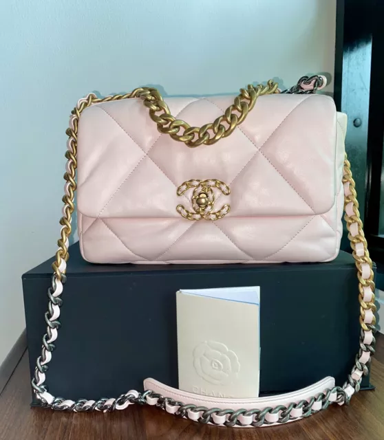 CHANEL 🌸 2020 20C 19 Flap Small Pink 🌸 Bag Classic Gold Silver Hw  $6,780.00 - PicClick