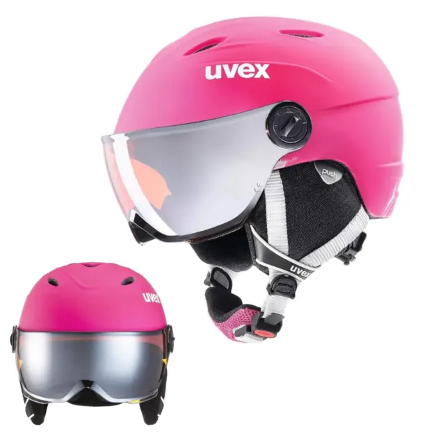 Uvex Junior Visor Pro mit Visier Skihelm Snowboardhelm pink 56-58 cm