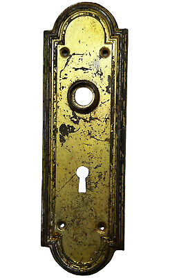 Antique Iron Art Deco Door Knob Back Plate 8 X 2.75”
