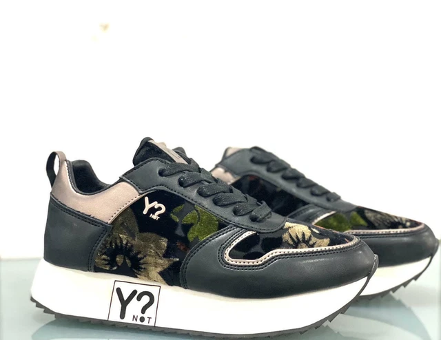 SNEAKERS YNOT DONNA Nero Flowers YNP1500 EUR 35 00 PicClick IT