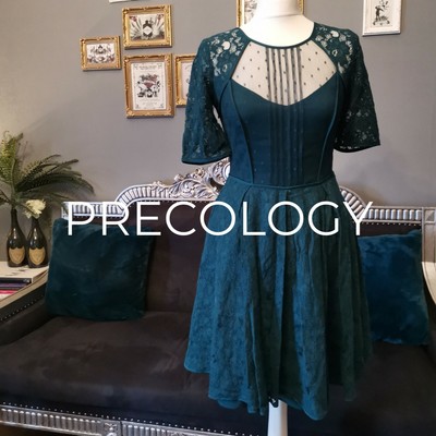 BCBG MAXAZRIA julya turquoise dentelle découpe dos Sz 0 Cocktail Mariage Invité Robe 