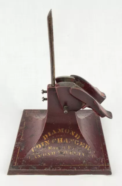 XRARE Antique Cast Iron Diamond Novelty Syracuse NY Coin Changer Arcade Carnival