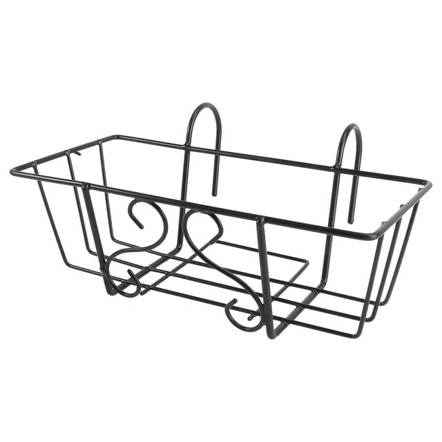 Fioriere Per Ringhiere 61cm Con Rivestimento Cocco - 2 Pezzi Metallici Per Balcone E Giardino