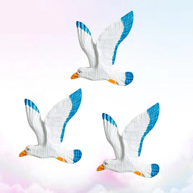 3 pz gocce da appendere uccellino gabbiano arte da parete uccellini scultura da parete animali mare