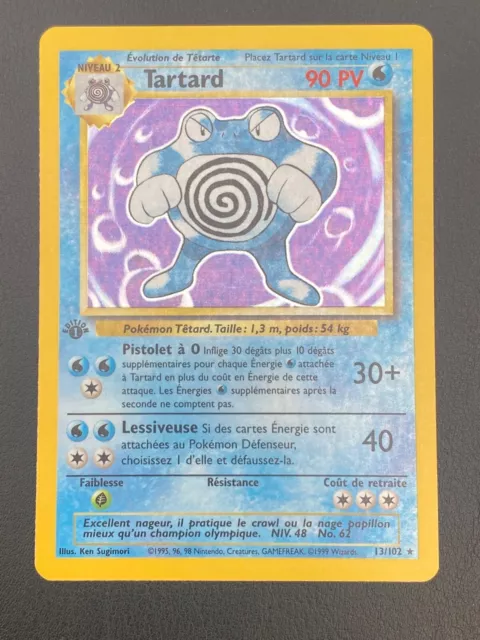 Carte Pokemon Fr Set De Base - Tartard 13/102 Edition 1 Holo - Nm/M