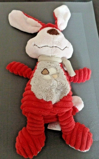 S5 / doudou peluche lapin rouge côtelé BENGY