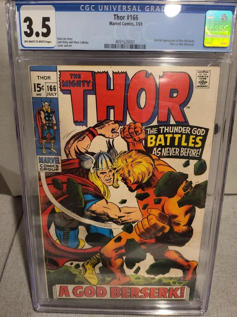 Thor 166 CGC 3.5 OW/W 2nd Him (Adam Warlock) MCU Hot Key
