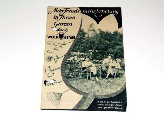 WOLF GERÄTE - 1954 - Garten Rasen Geräte - Prospekt Landwirtschaft Gartenpflege