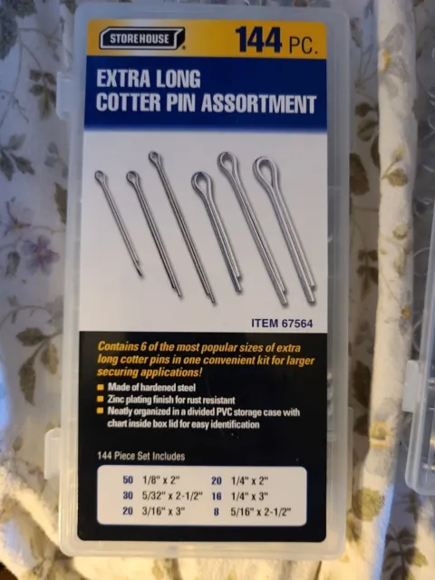 Storehouse Extra Long Cotter Pin Assortment 144 Piece