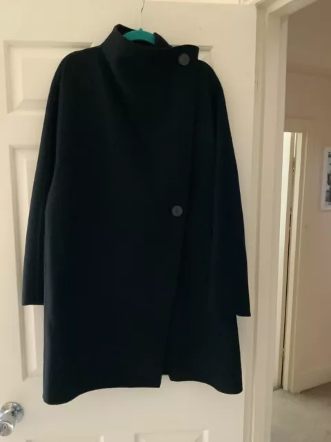 Zara Women Wool Blend Coat, Size L, Black, Used