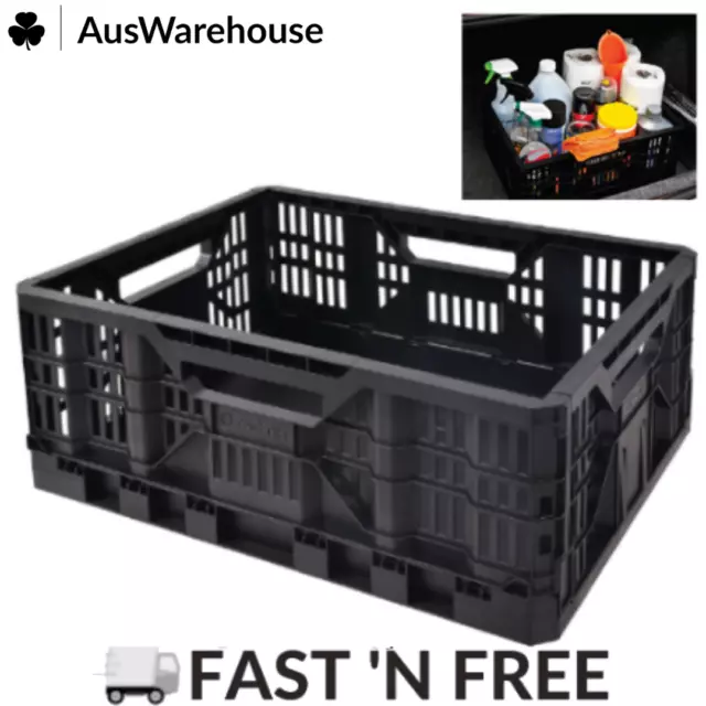 25L Stackable Crate Collapsible Basket Crates Folding Utility Storage Box Bins