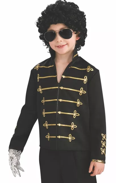 Michael Jackson Costume Prop Black Military Jacket Rubie's 884230 Medium Age 5-7