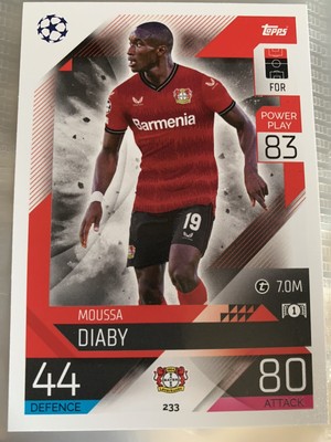 TOPPS BUNDESLIGA FINEST 2022-23 Moussa Diaby Bayer Leverkusen Parallèle