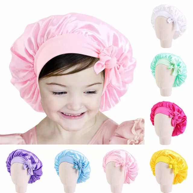 3 Pièces Enfants Satin Bonnet Bonnet de Couchage Soie Douce Large Bande  Chapeaux de Nuit pour Cheveux Naturels Ados Tout-petit Enfant Bébé ………… 