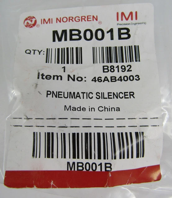 IMI NORGREN QUIETAIRE - Silenziatore pneumatico resistente R1/8 - MB001B - Nuovo sigillato