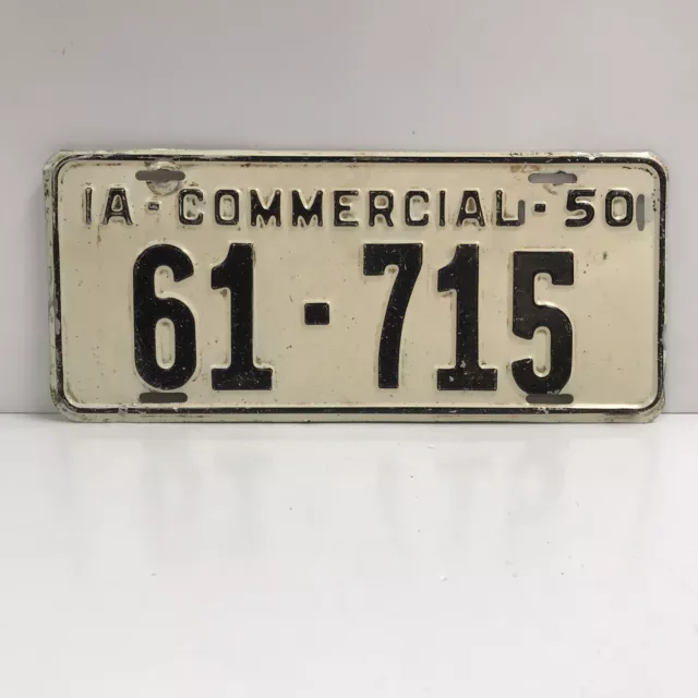 1950 IA-Commercial -50 License Plate Iowa United States