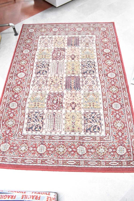 Alfombra Fantasía Rojo Burdeos Y Beis 195x133 CM