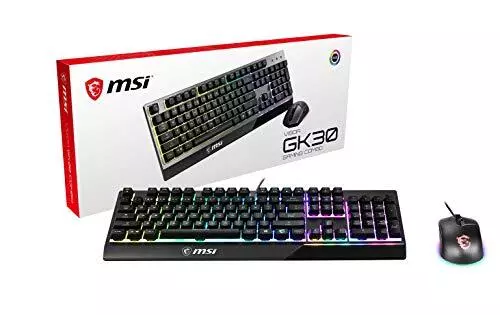 MSI Vigor GK30 FR Combo - Pack Clavier AZERTY et Souris Clutch GM11, Gaming