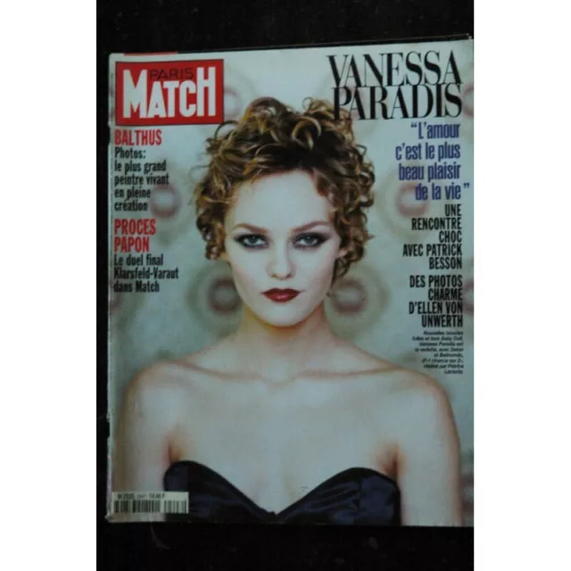 PARIS MATCH N° 2547 19 mars 1998 VANESSA PARADIS Cover BALTHUS PHOTOS CHARME ELL