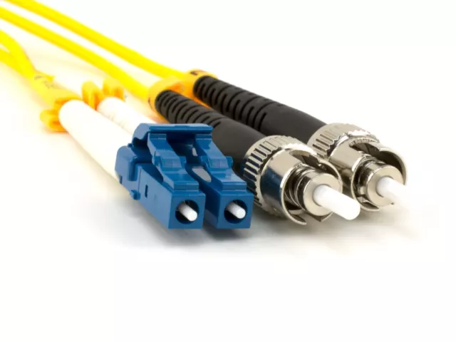 10m LC-ST UPC 9/125 Singlemode Fiber Cable Yellow Optic Duplex 35FT