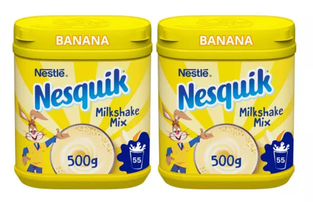 Nesquik Plátano Batido Mezcla 500g Bañera Paquete De 2