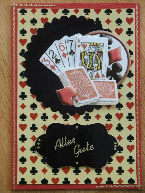 KARTE GLÜCKWUNSCH GEBURTSTAG Rente Karten spielen Skat Romme Poker