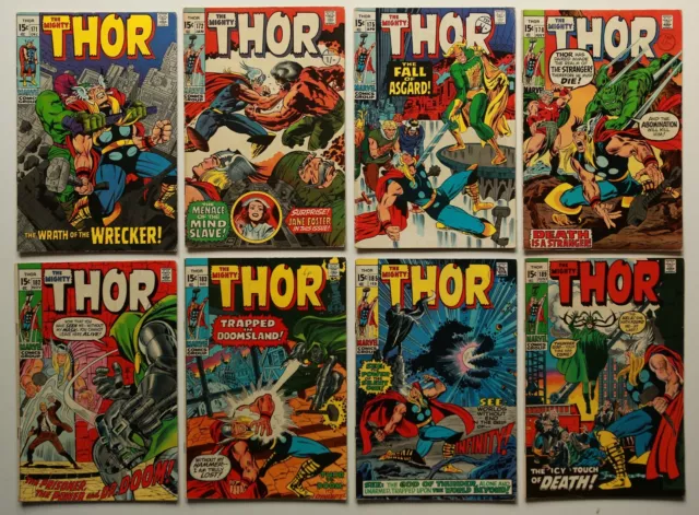 JOB LOT OF 8 MIGHTY THOR Comics in range 171 - 189 BRONZE AGE CENTS COPIES 1970s