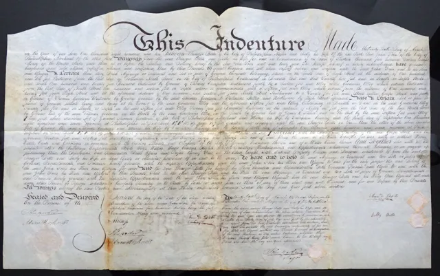 1810 Antique PHILADELPHIA Vellum DEED INDENTURE Document / BETTS to FRIES