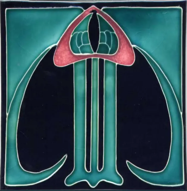 Majolica Tile by Porteous, 6"x6", Art Nouveau, Arts & Crafts - V15B