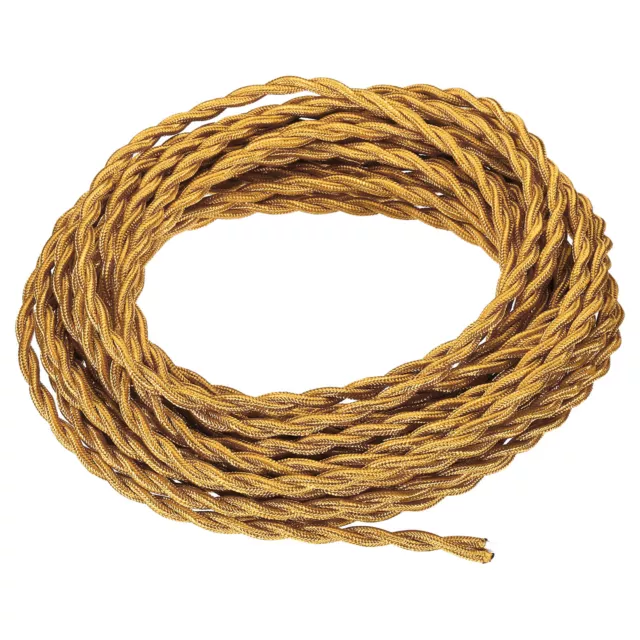 30Ft Twisted Cloth Covered Wire 18AWG 2-Conductor Vintage Lamp Cable Yellow